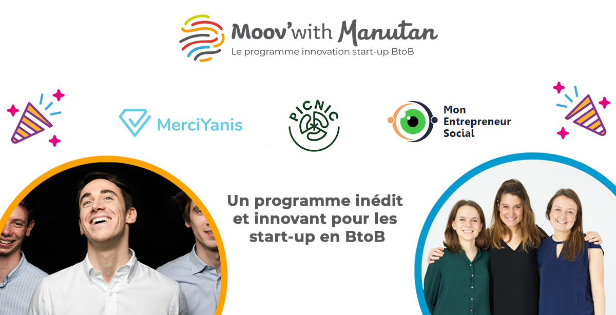 Et les vainqueurs sont… Manutan annonce le nom des 3 start-ups lauréates  du programme “Moov’with Manutan”